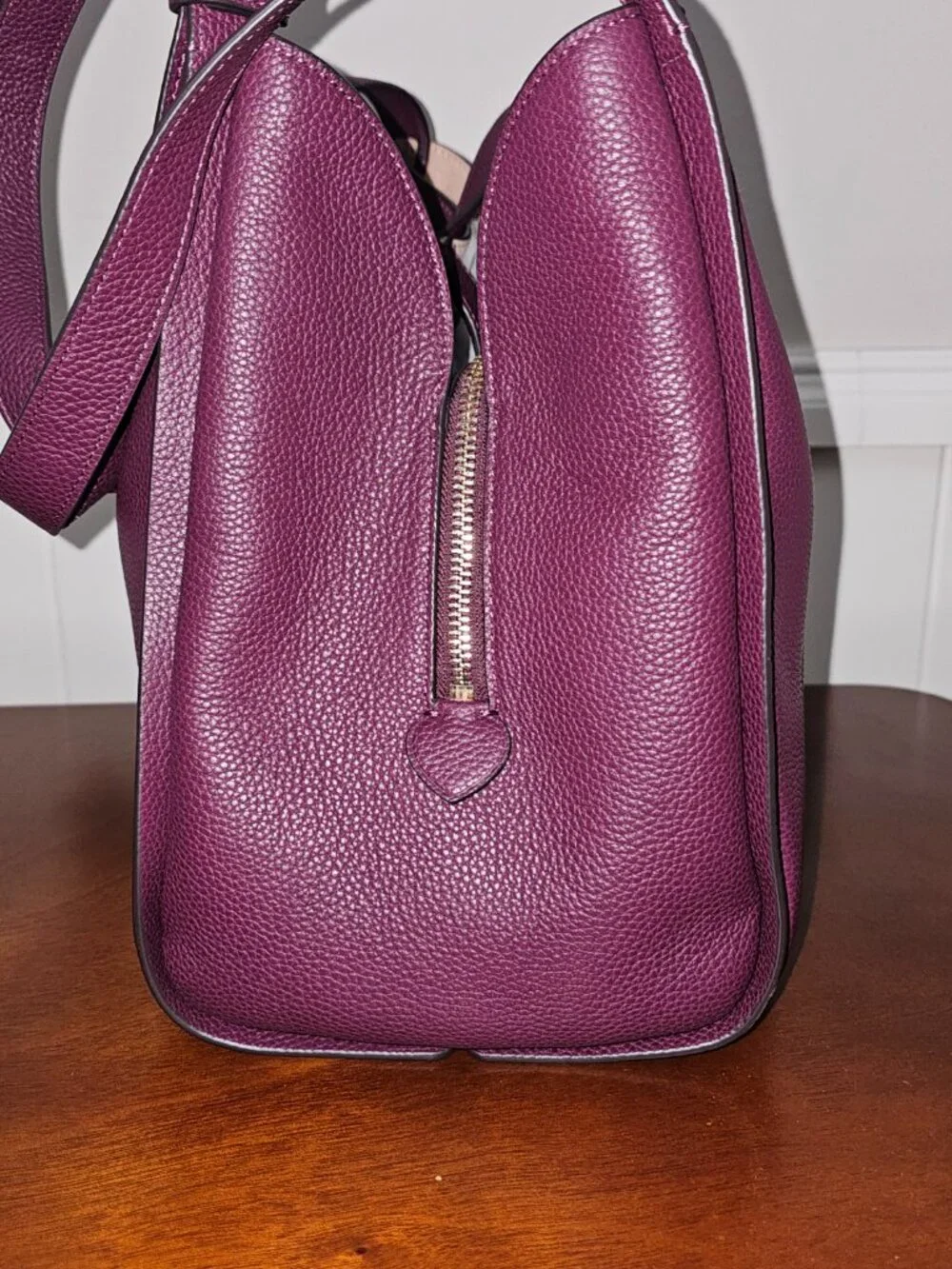 NWT Kate Spade Knott Large Shoulder Bag Deep Cherry Pebbled Leather $398